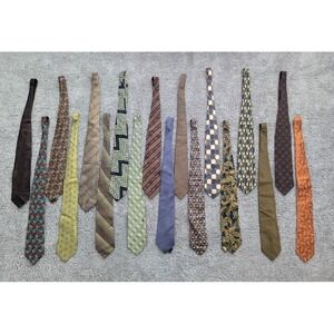 Lot of 18 Neck Tie Mens Multicolor Solid Geometric‎